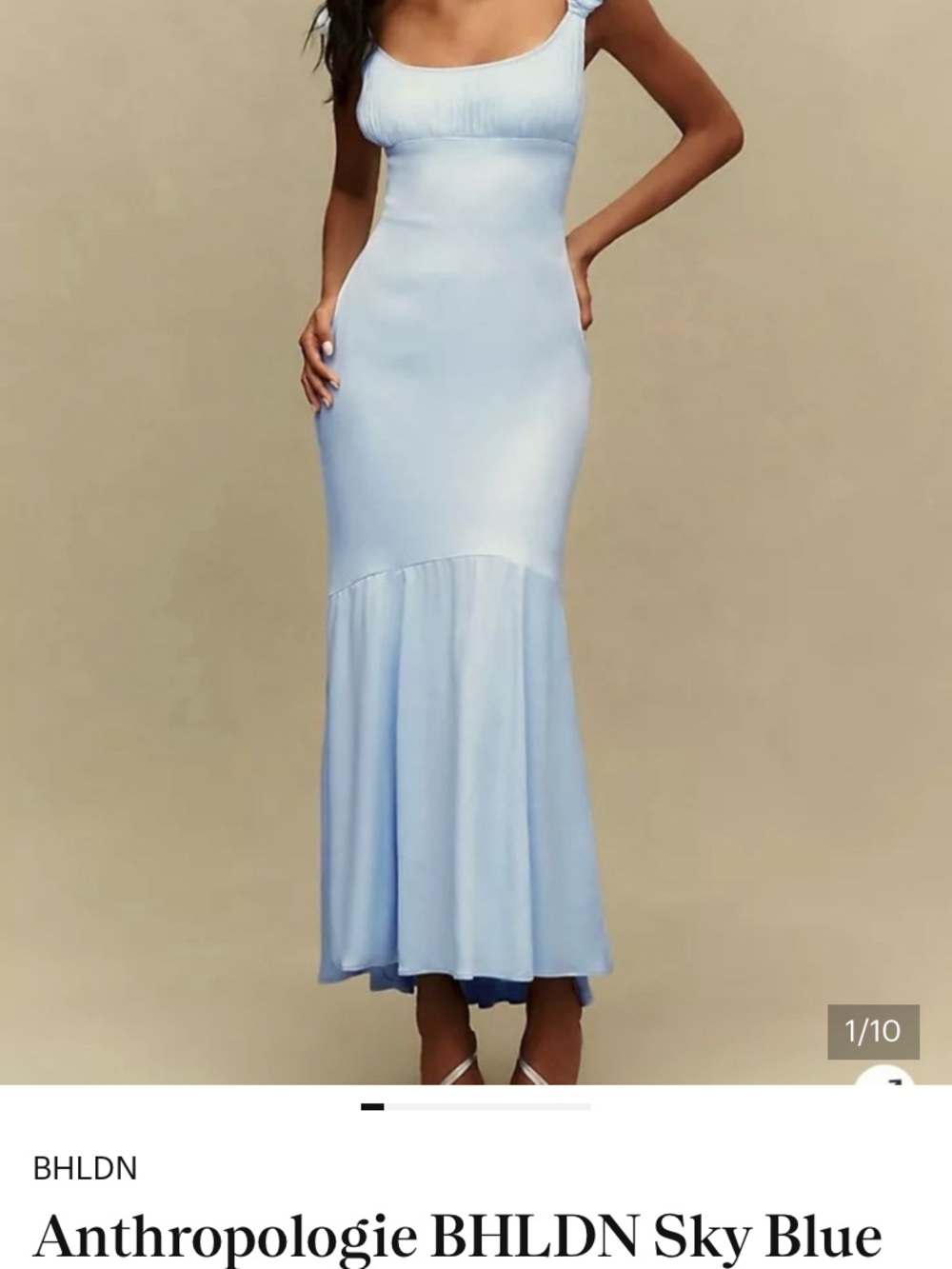 BHLDN Light Blue Maxi Mermaid Skirt